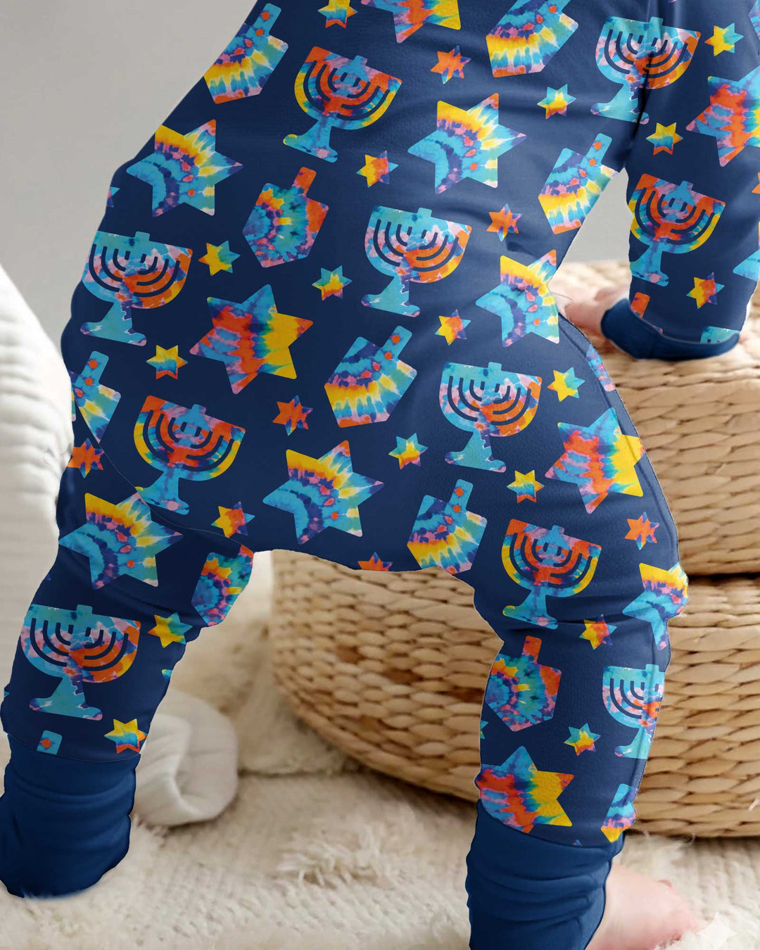Hanukkah Tie Dye Matching Family Bamboo Convertible Zippy