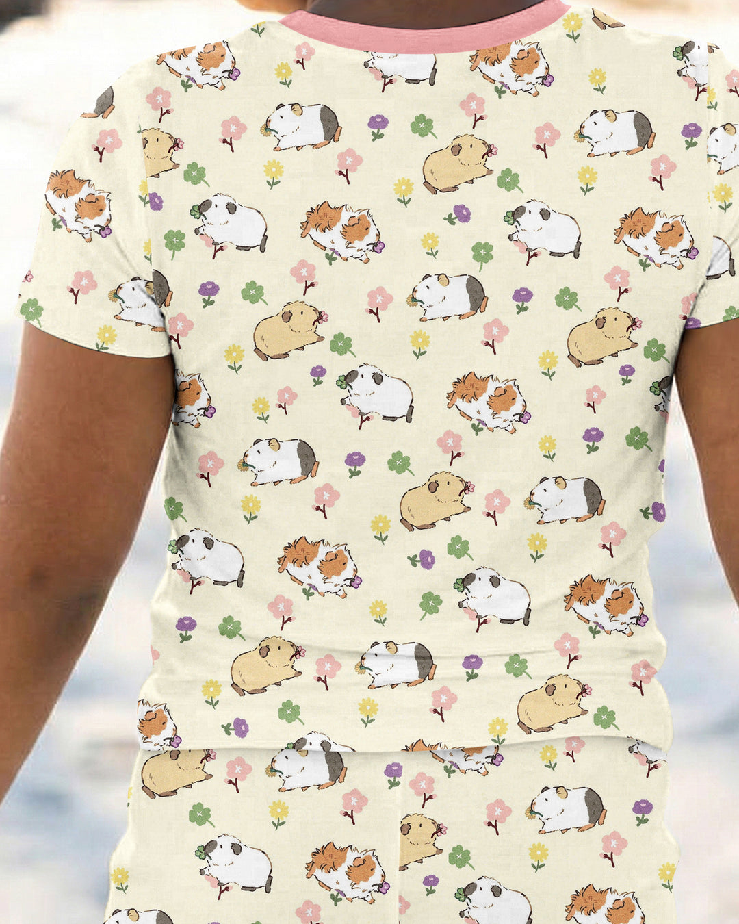 Guinea Pig Garden Bamboo Two Piece Short Sleeve Pajama Set