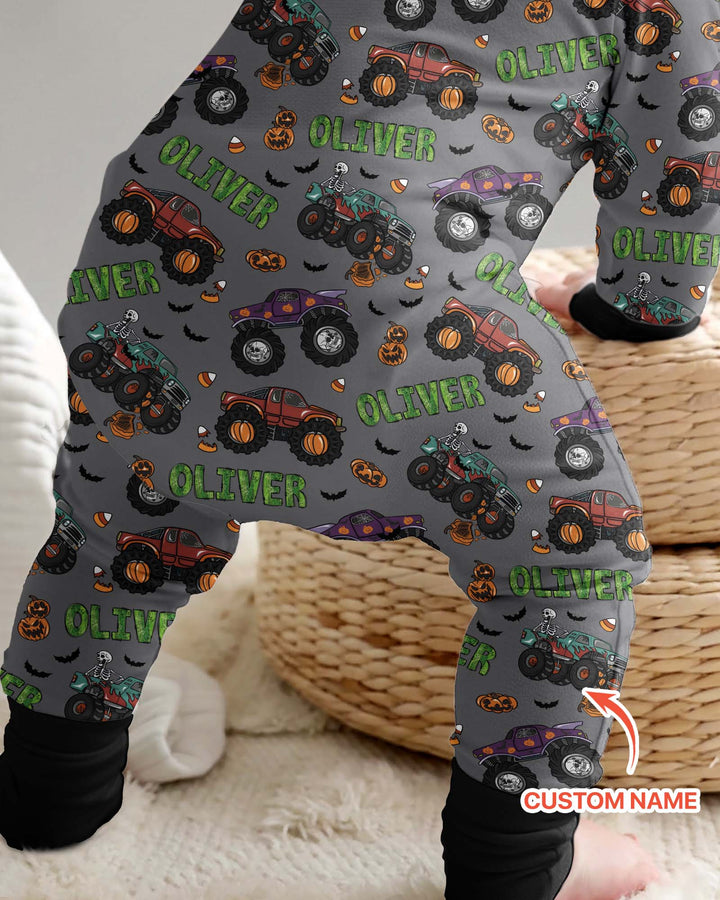 Custom Name Haunted Monster Trucks  Bamboo Convertible Zippy
