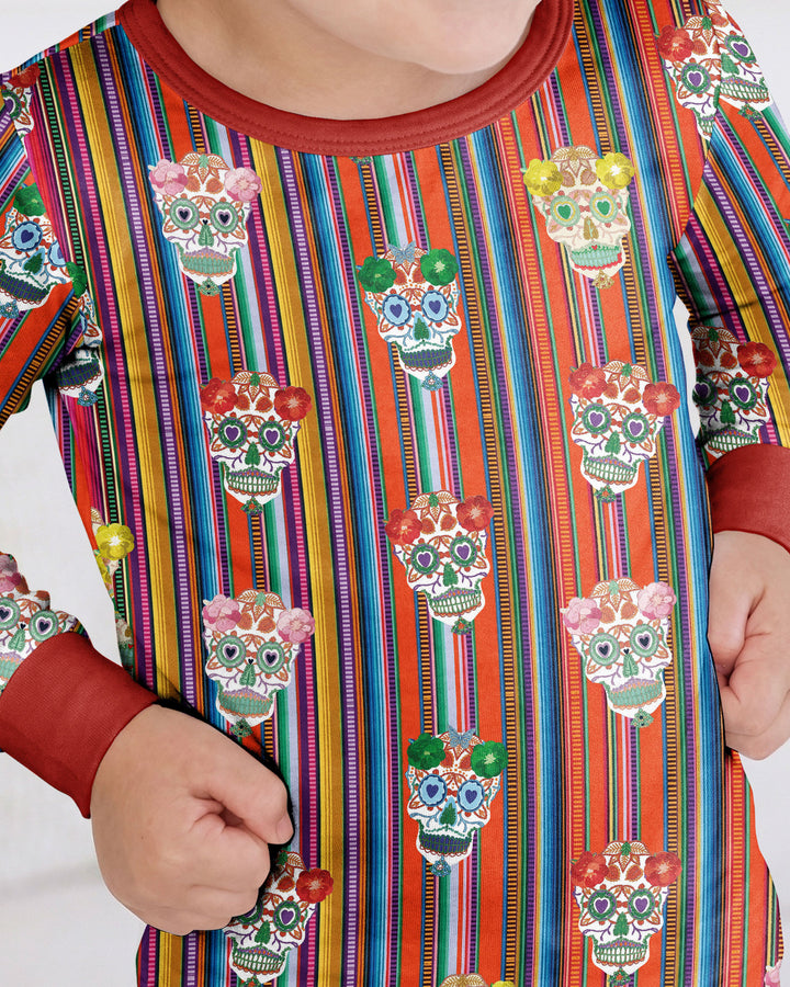 Day of the Dead Vintage Bamboo Two Piece Long Sleeve Pajama Set