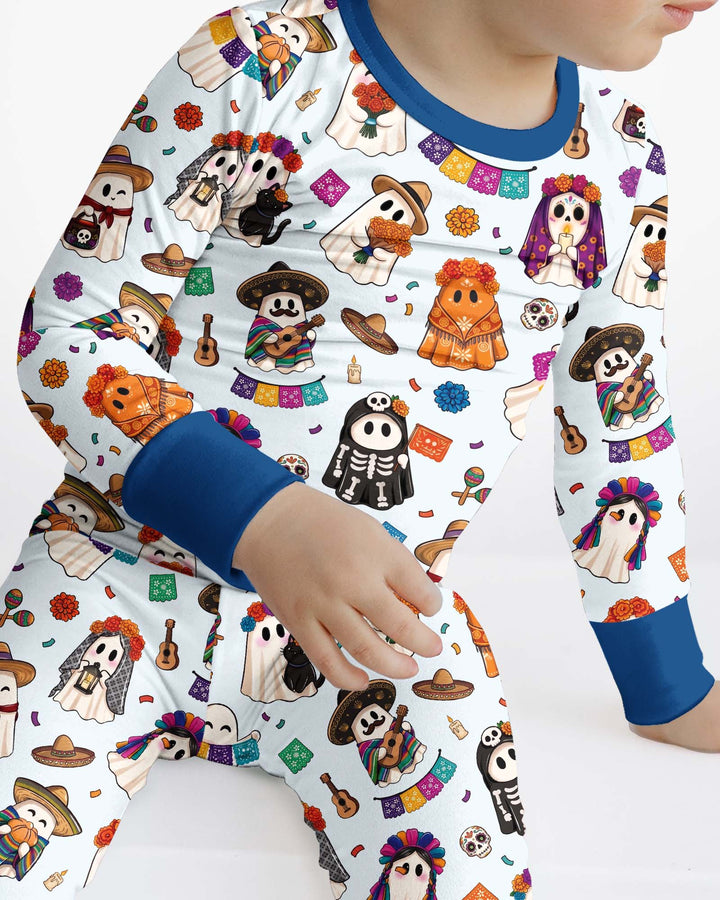 Dia De Los Muertos Mexican Ghost Bamboo Two Piece Long Sleeve Pajama Set