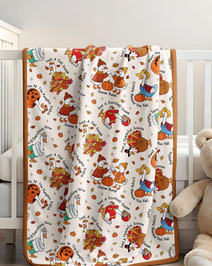 Just A Fall Goose Family Matching Bamboo Blanket