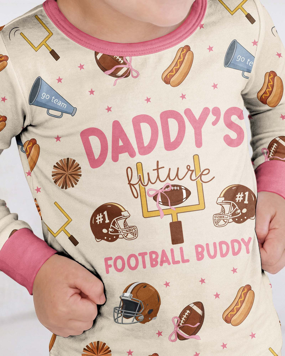 Daddy's Future Football Buddy Bamboo Two Piece Long Sleeve Pajama Set