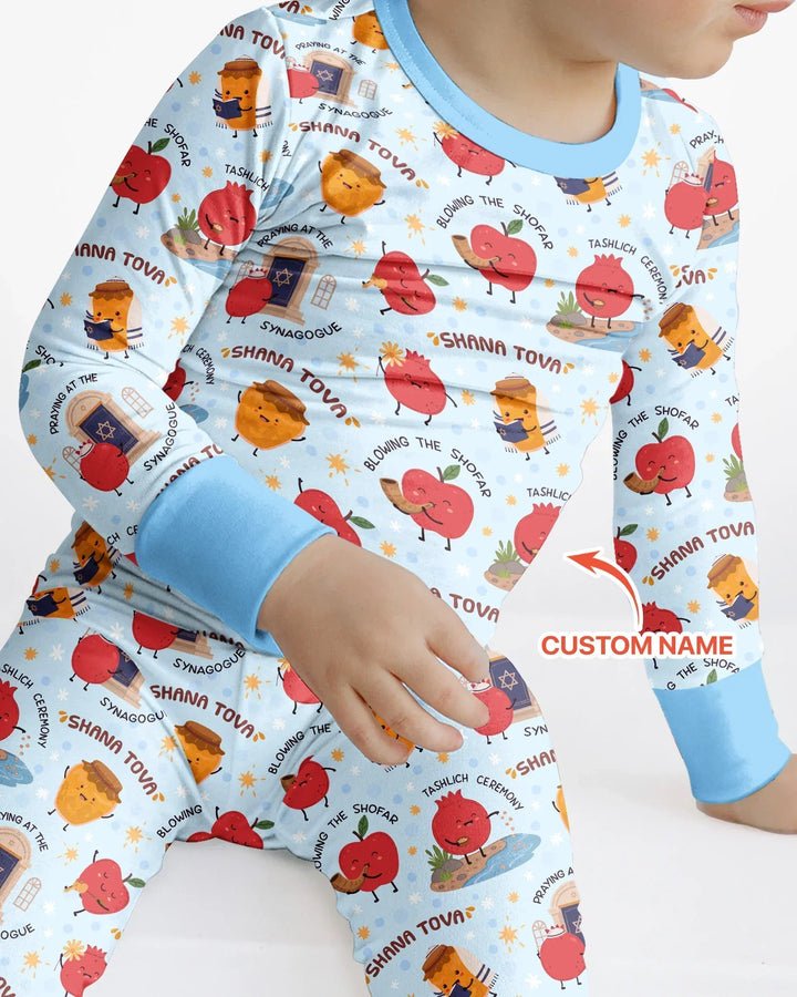 Template Bamboo Two Piece Long Sleeve Pyjamas Set