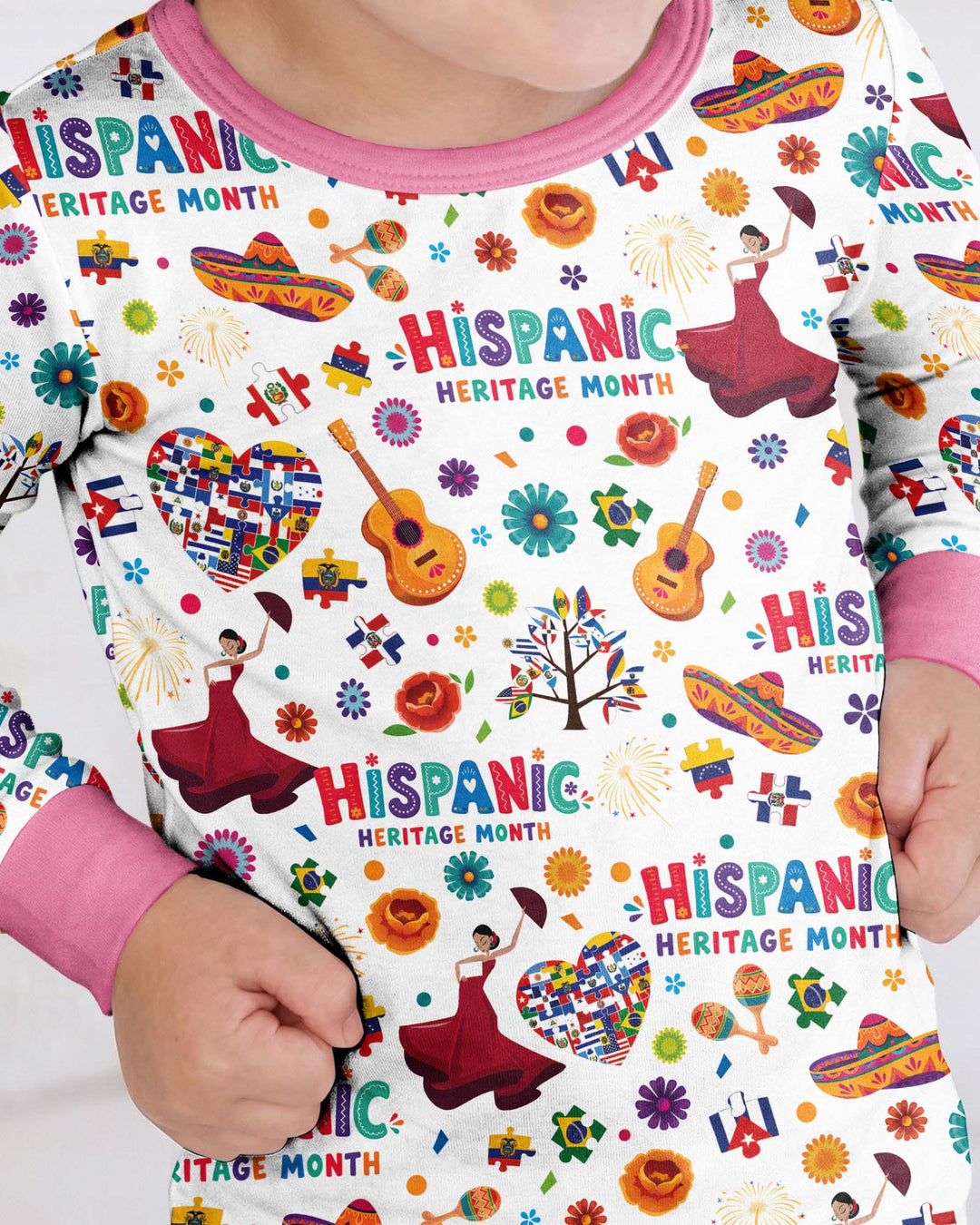 Fiesta Hispanic Heritage Month Bamboo Two Piece Long Sleeve Pajama Set