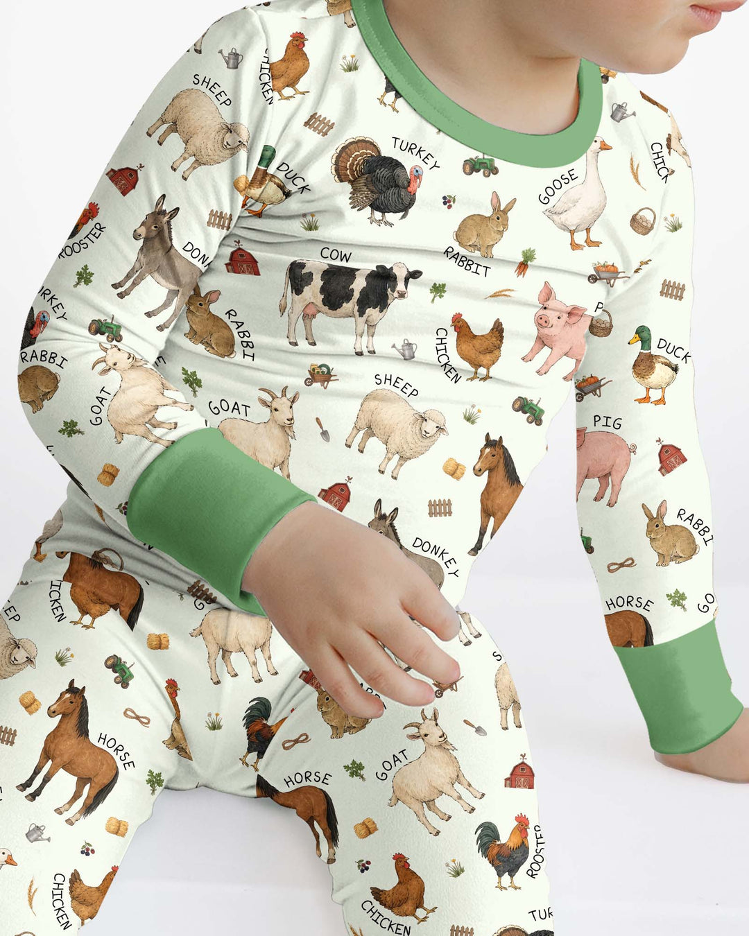 Barnyard Animals Bamboo Two Piece Long Sleeve Pajama Set