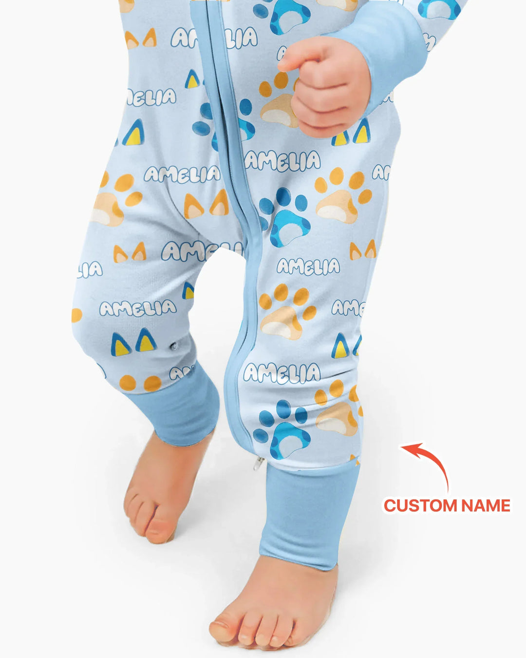 Custom Name Favourite Blue Dog Family Matching Bamboo Convertible Zippy
