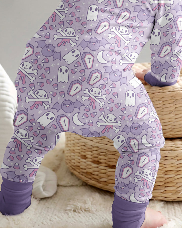 Cute Ghost Halloween Pastel Purple Spooky Bamboo Convertible Zippy