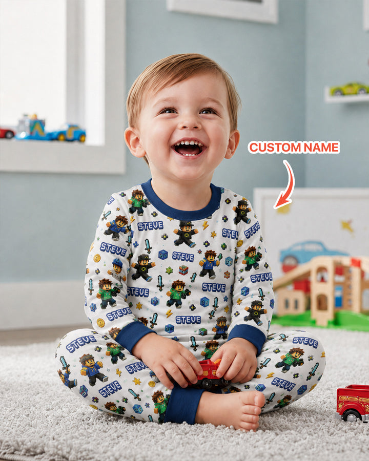 Playing Game With Me Bamboo Two Piece Long Sleeve Pajama Set