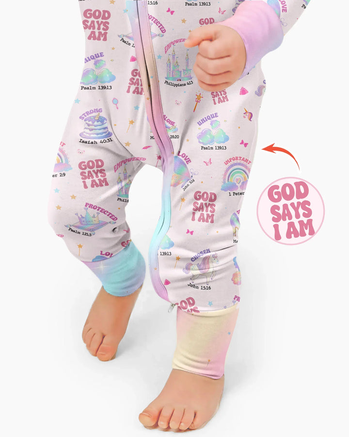 God Says I Am Girl Bamboo Convertible Zippy