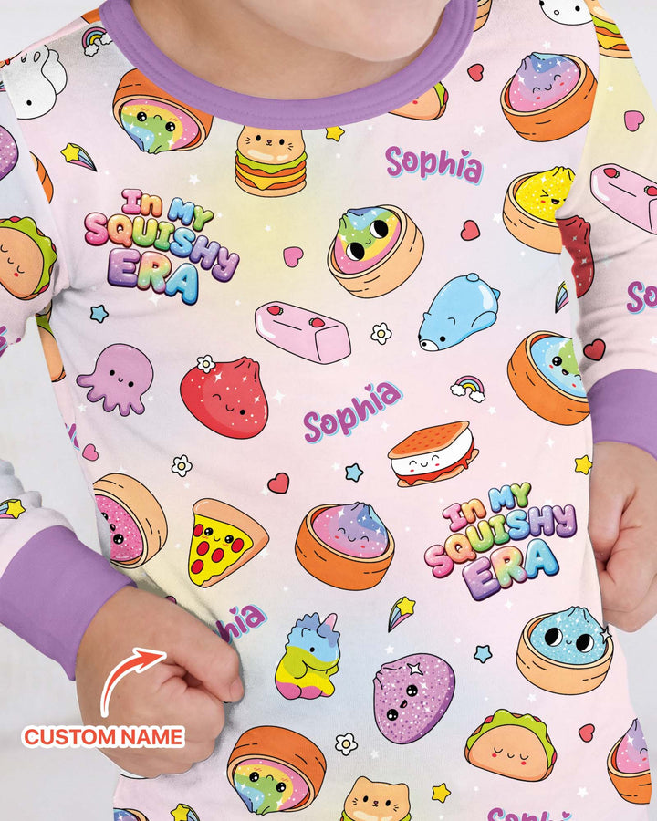 Custom Name In My Squishy Era Bamboo Two Piece Long Sleeve Pajama Set