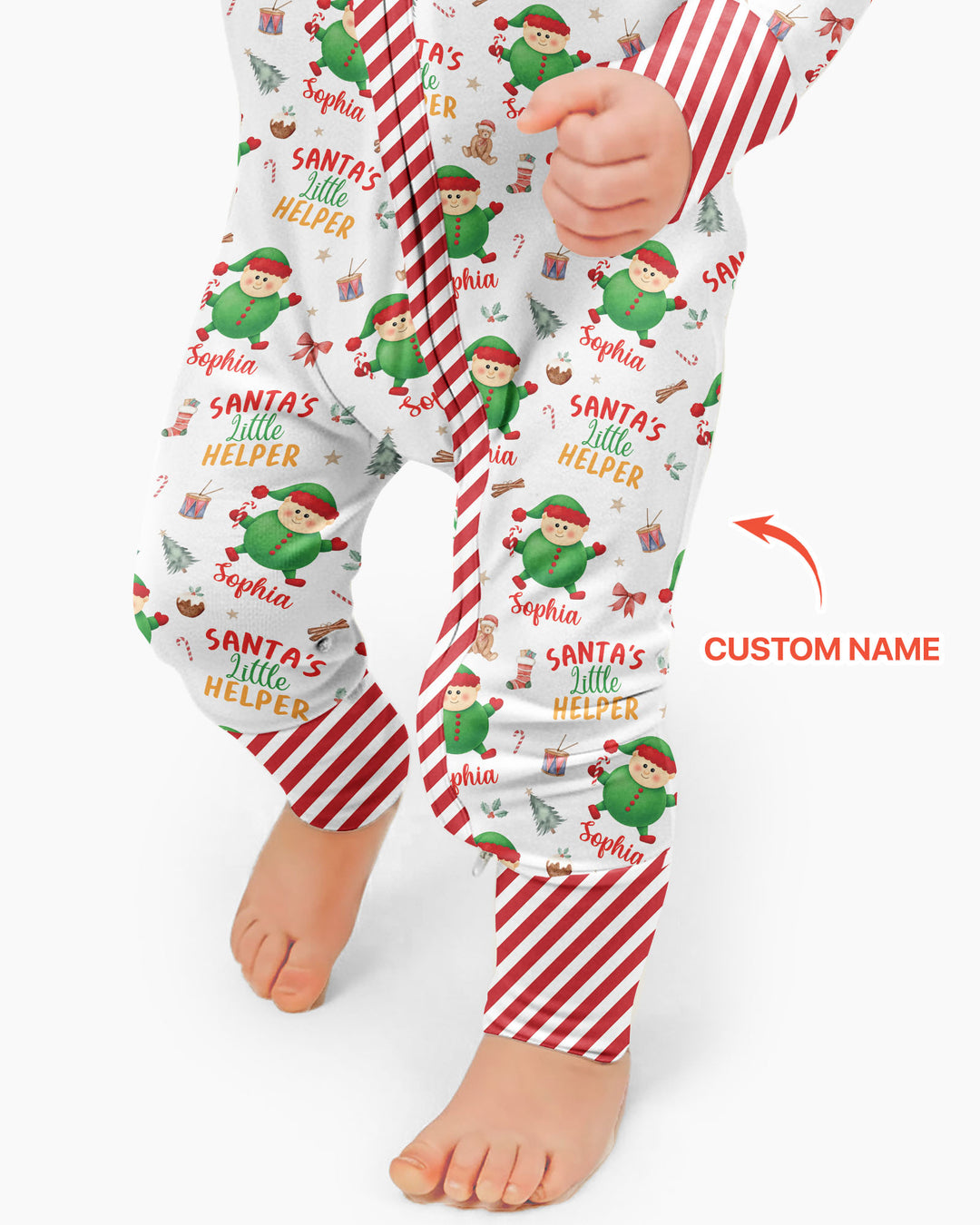Custom Name Santa's Little Helper Bamboo Convertible Zippy
