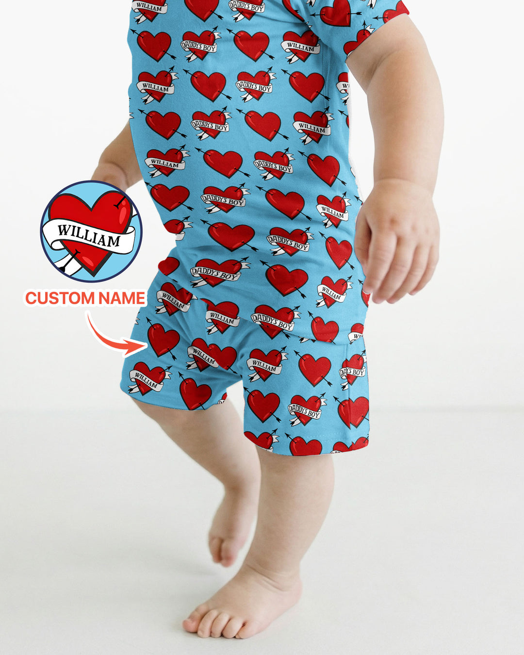 Dad's Kids Bamboo Two Piece Short Sleeve Shorts Pajama Set