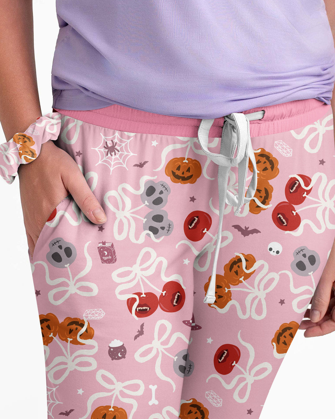 Spooky Halloween Cherry Matching Bamboo Women Pajama Set