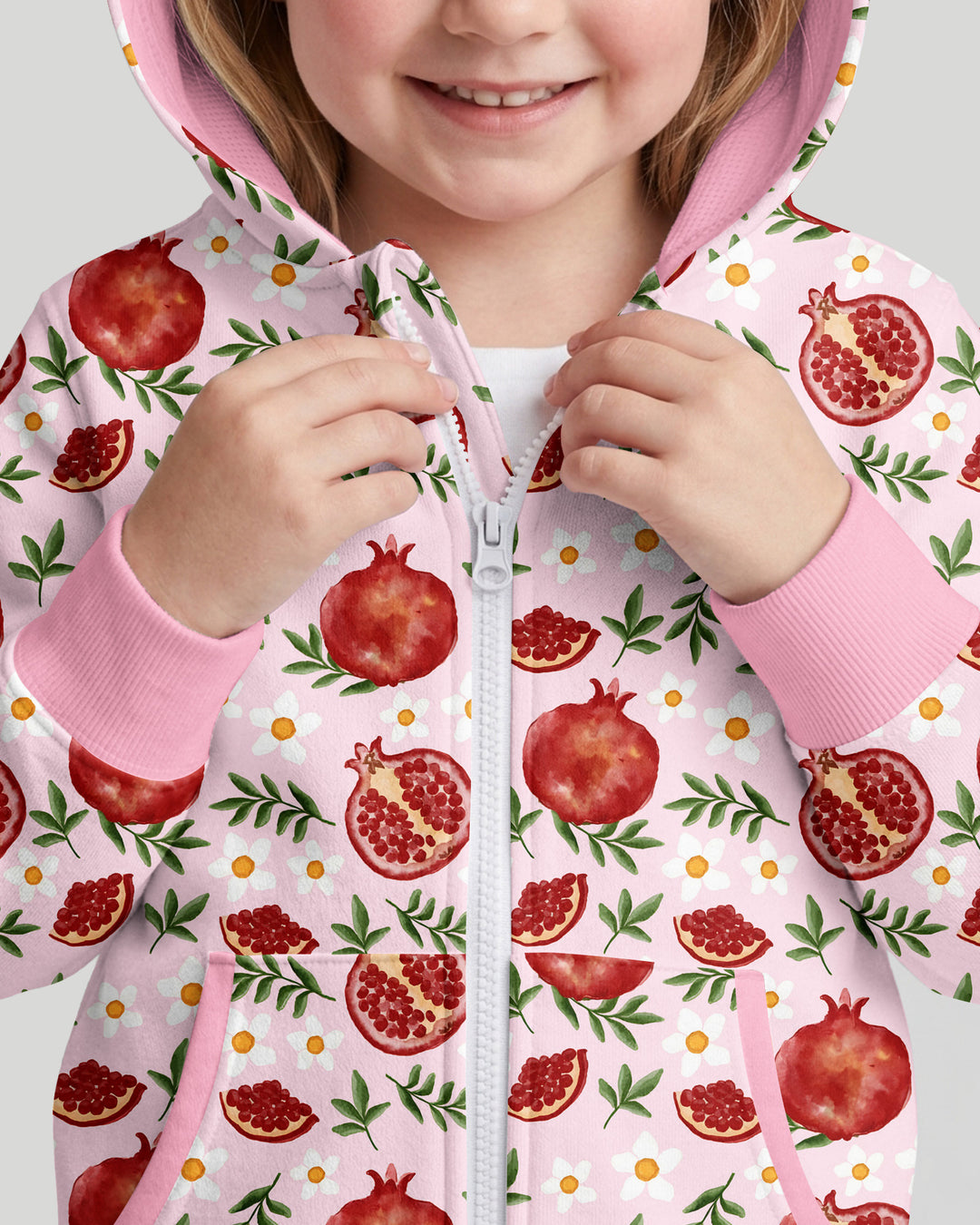 Pomegranate Garden Joy Family Matching Bamboo Zip Hoodie