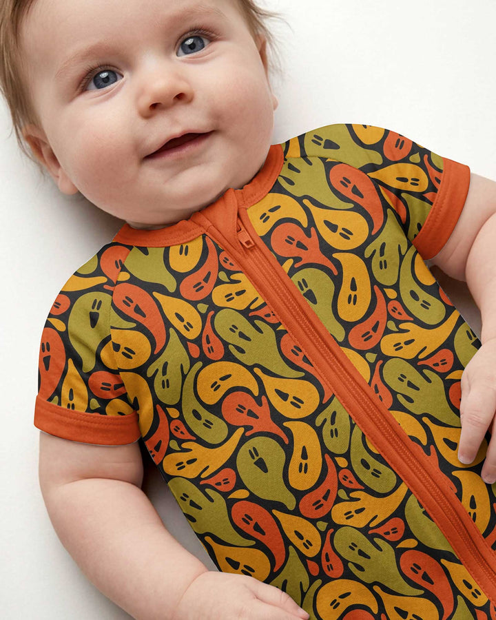 Retro Haunts & Happy Boos Bamboo Shorty Zippy
