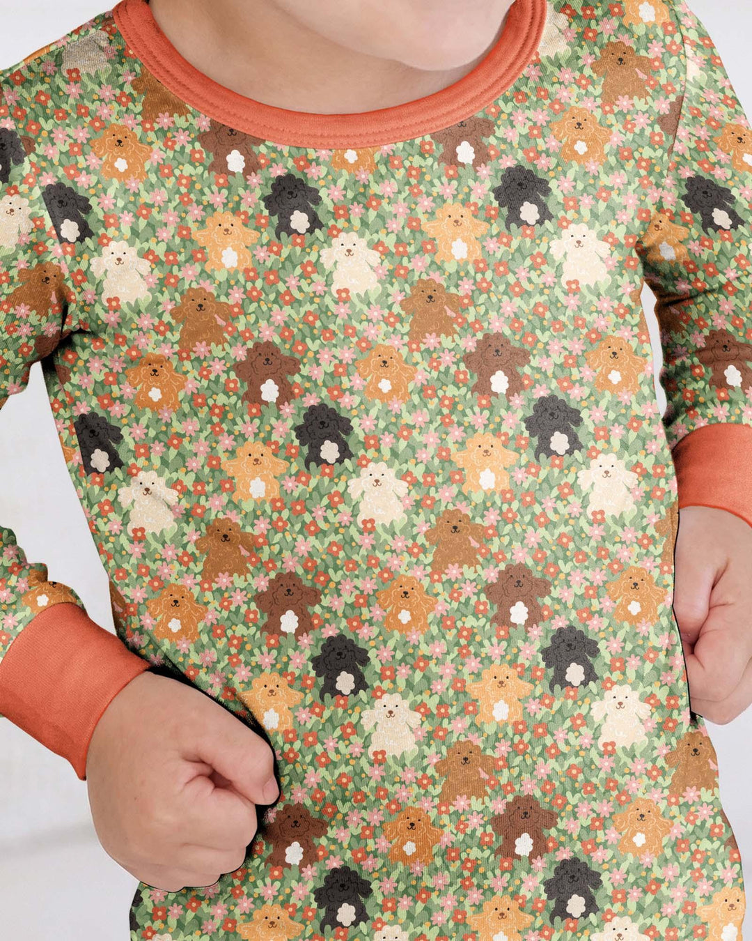 Puppy Garden Family MatchingBamboo Two Piece Long Sleeve Pajama Set
