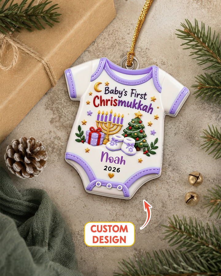 Baby’s First Chrismukkah - Personalized Acrylic Ornament