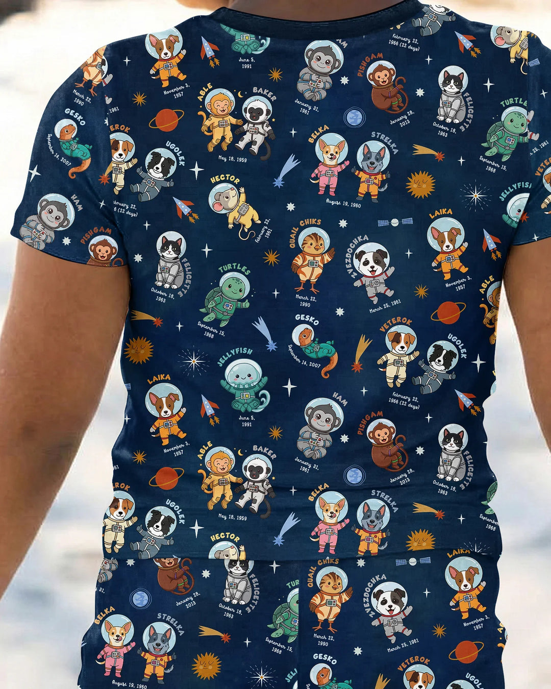 Animal Astronauts Bamboo Two Piece Short Sleeve Pajama Set