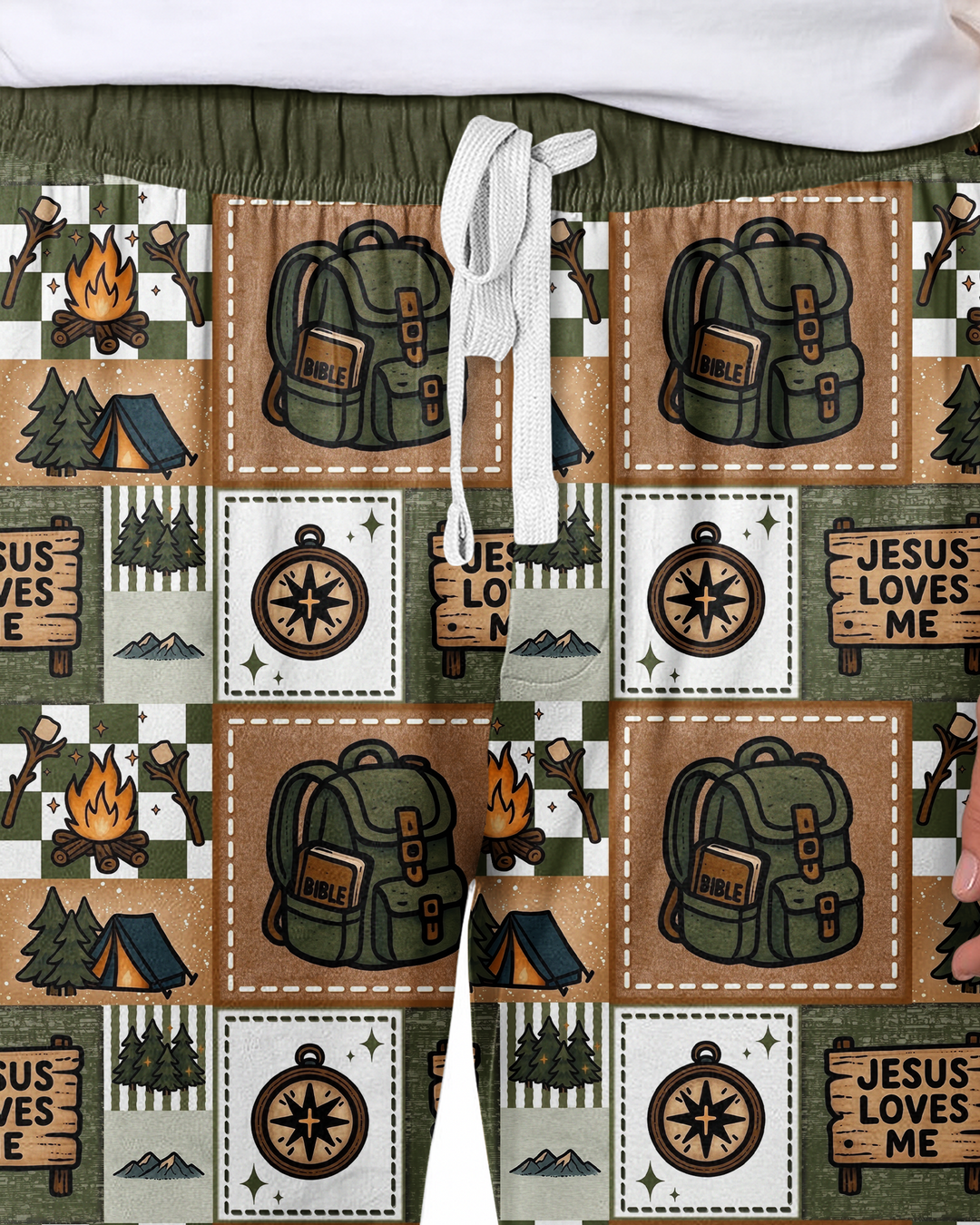 Camping Jesus Loves Me Bamboo Men's Pajama Set
