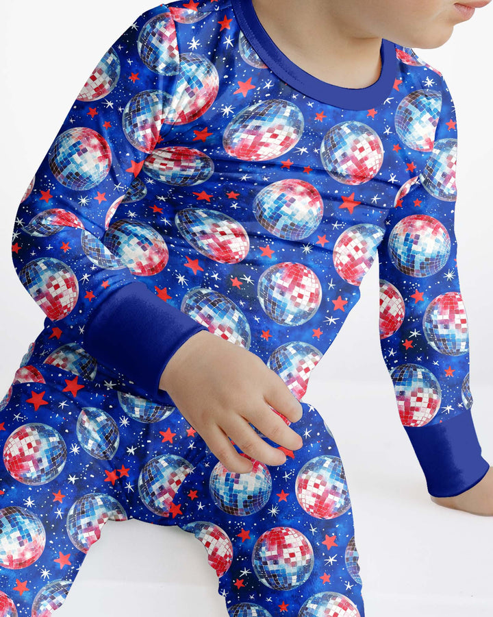 USA Disco Balls Bamboo Two Piece Long Sleeve Pajama Set