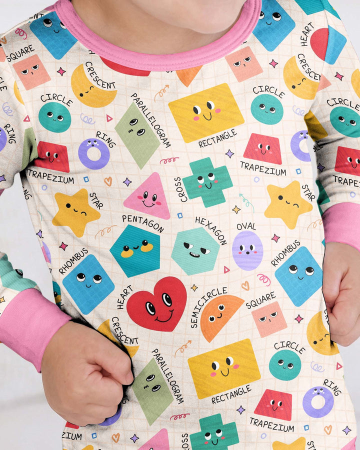 Happy Shape Squad Family Matching Bamboo Two Piece Long Sleeve Pajama Set
