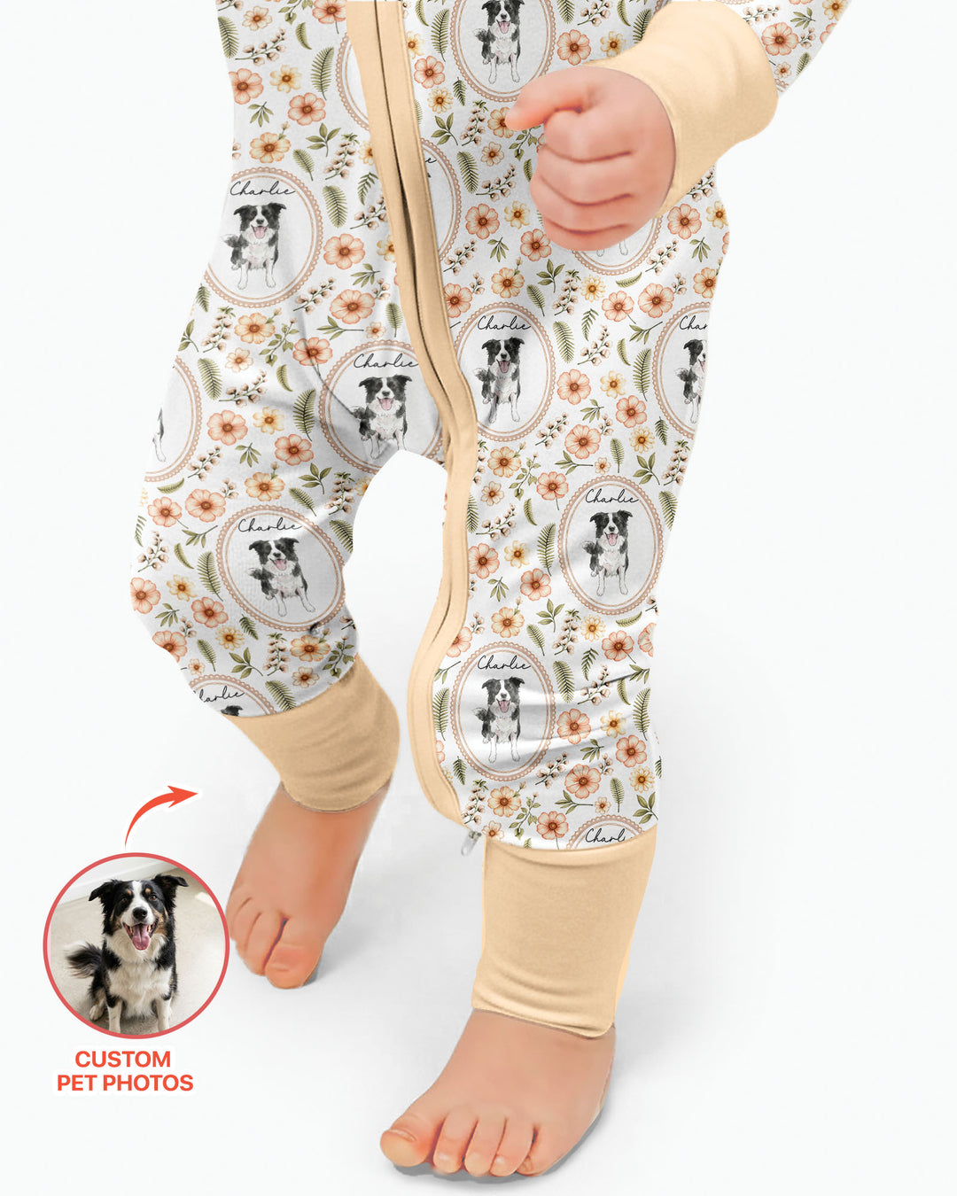 Custom Pet Photo Flower Garden Bamboo Convertible Zippy