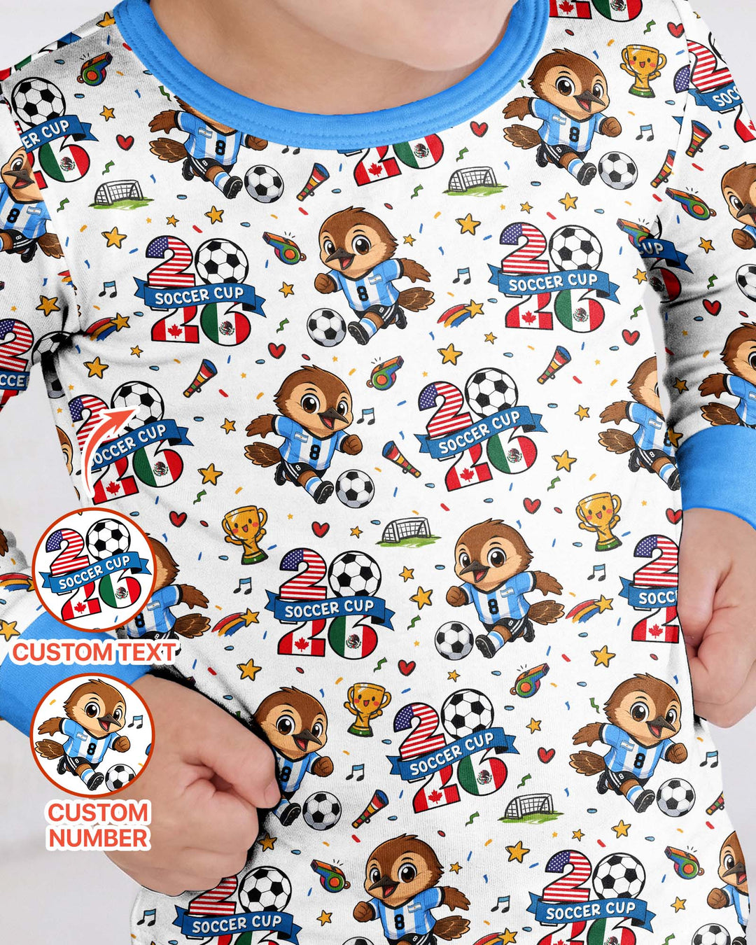 We Are The Champions Soccer Cup 2026 Bamboo Two Piece Long Sleeve Pajama Set