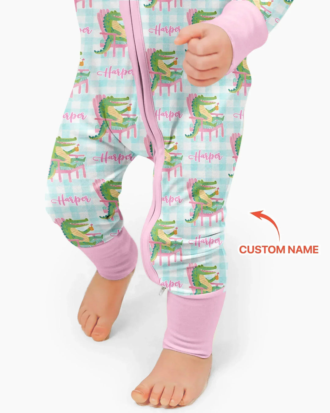 Custom Name Preppy Later Gator Bamboo Convertible Zippy