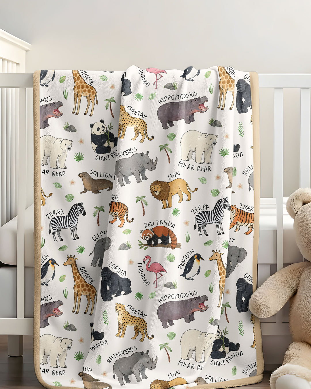 Safari Animals Bamboo Blanket