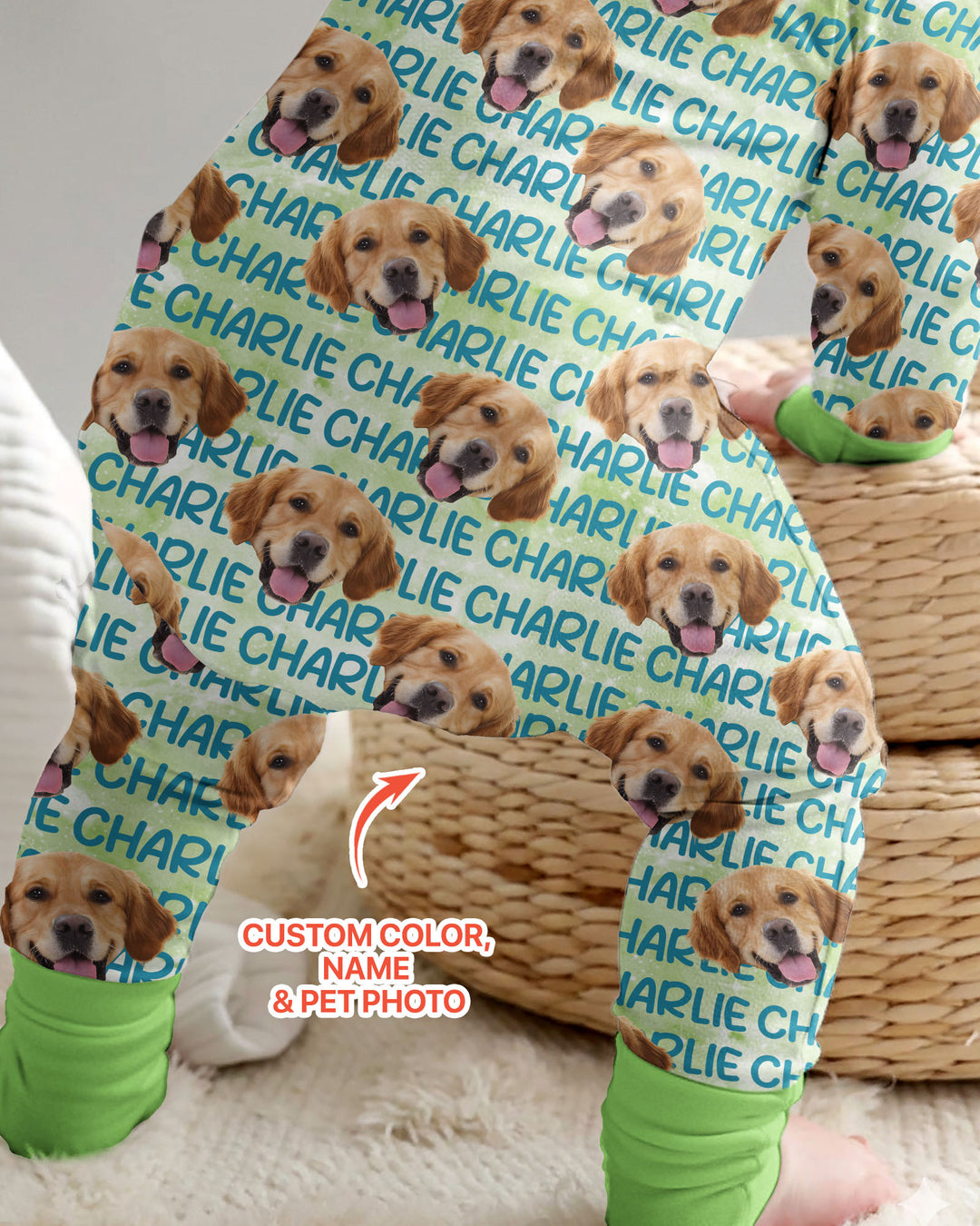 Custom Pet Photo With Name Watercolor Bamboo Convertible Zippy