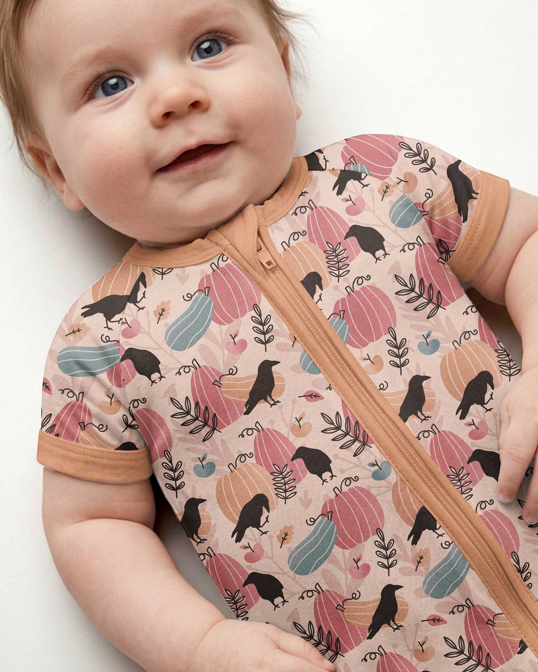 Pastel Pumpkin Patch Bamboo Shorty Zippy