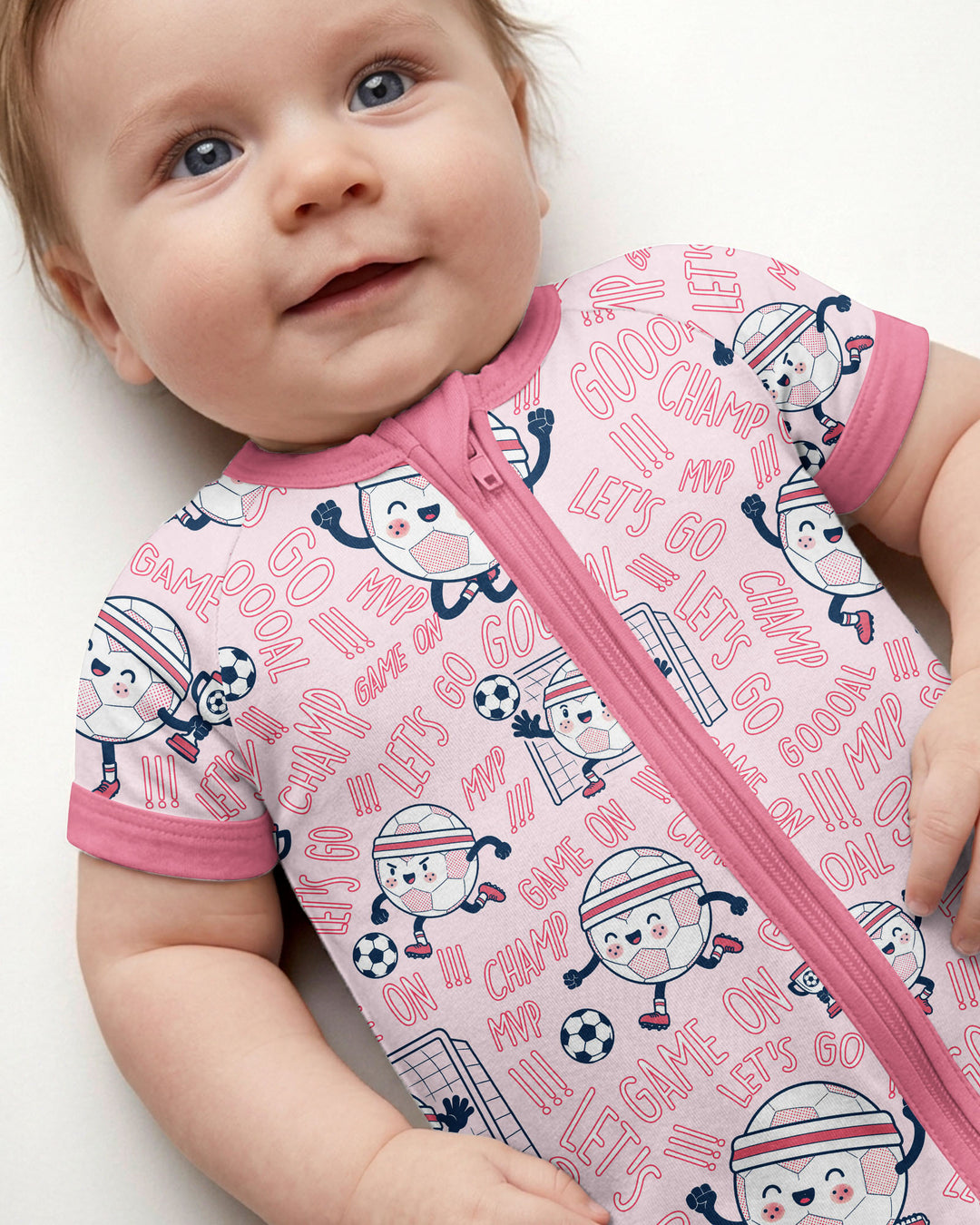 Happy Soccer Ball Family Matching Bamboo Shorty Zippy