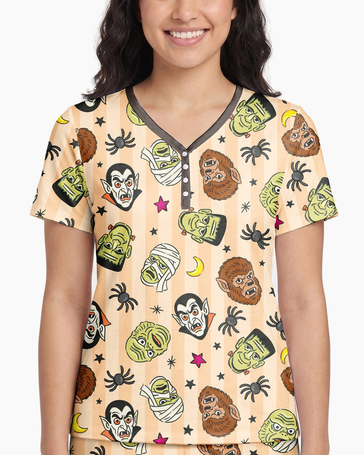Creepy Crew Family Matching Bamboo Women Short Sleeve Short Pajama Set