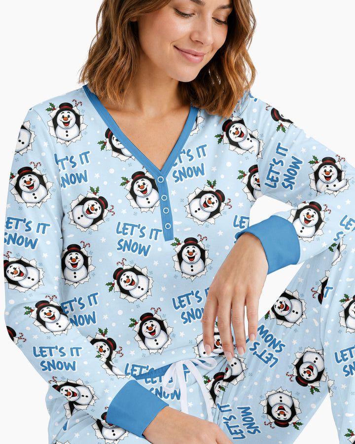Funny Snowman Bamboo Women Pajama Set