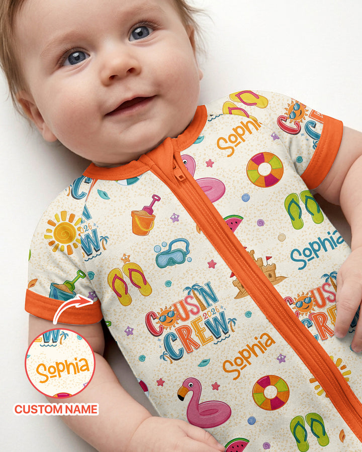 Custom Name Summer 2026 Cousin Crew Bamboo Shorty Zippy