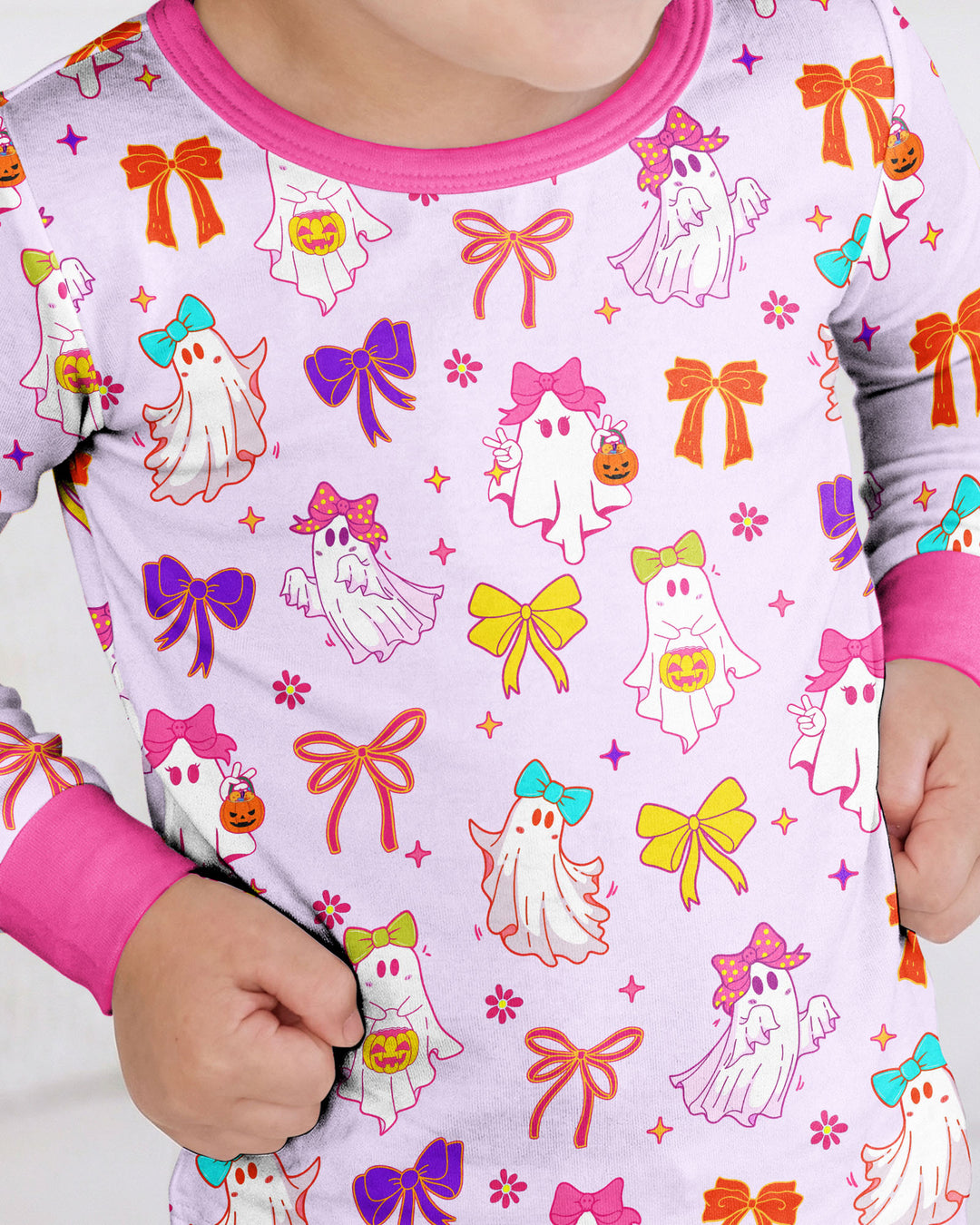 Coquette Ghost & Bow Bamboo Two Piece Long Sleeve Pajama Set