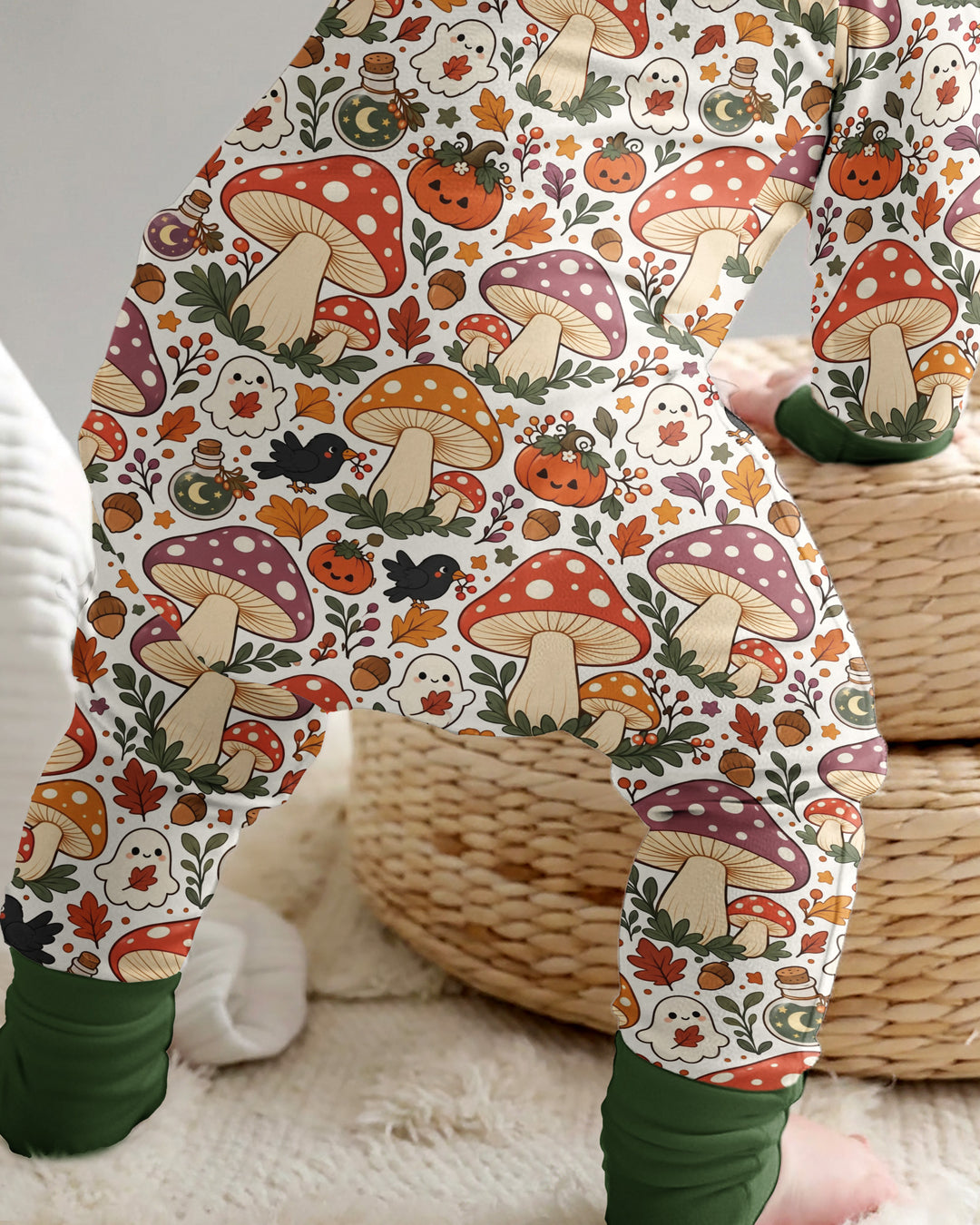 Fall Ghost Mushrooms Bamboo Convertible Zippy