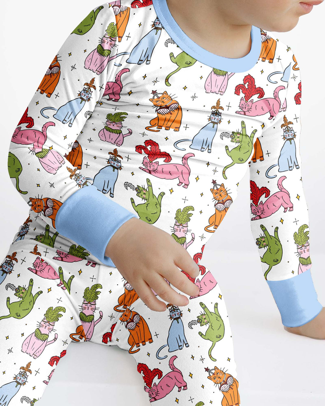 Whimsical Cats Bamboo Two Piece Long Sleeve Pajama Set