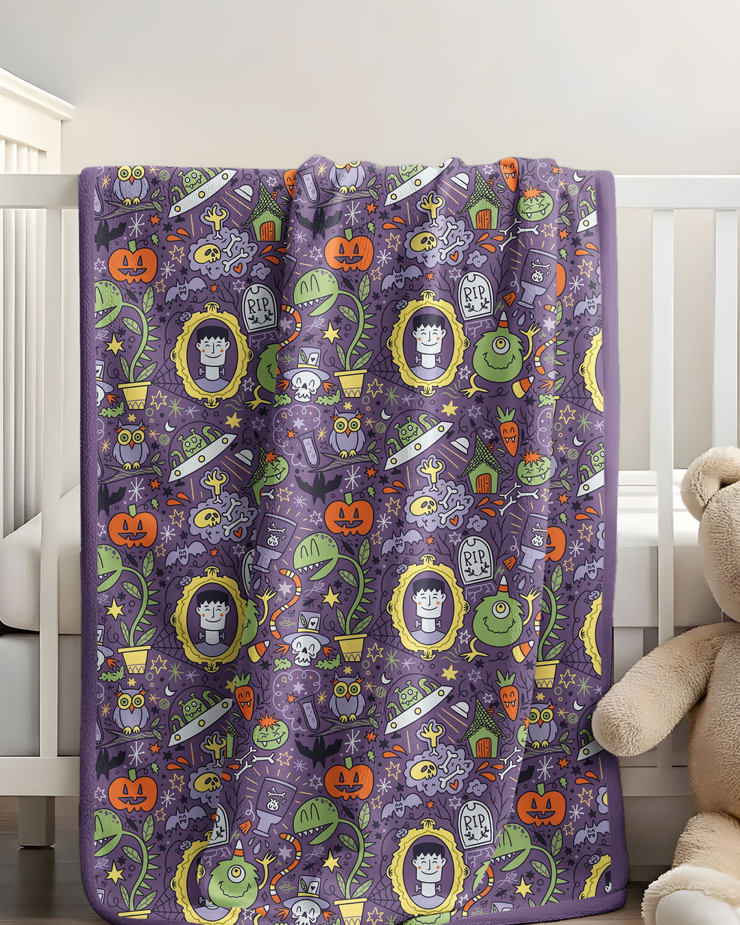 Halloween Monster Fun Bamboo Blanket