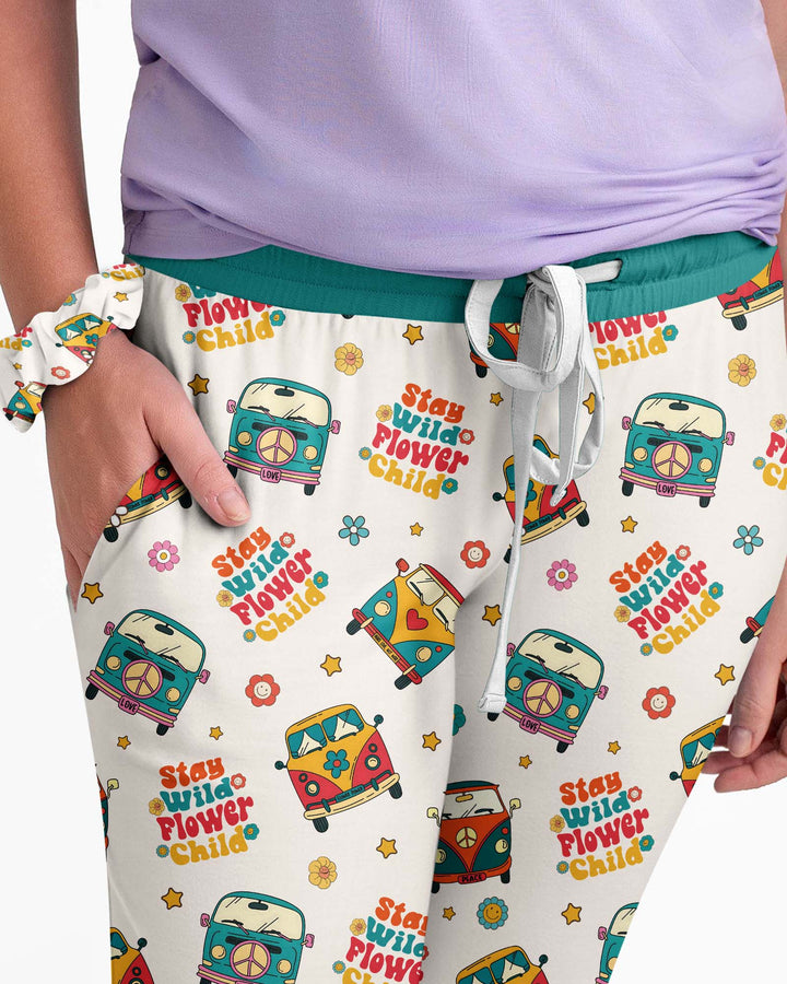 Stay Wild Flower Child Bamboo Women Pajama Set