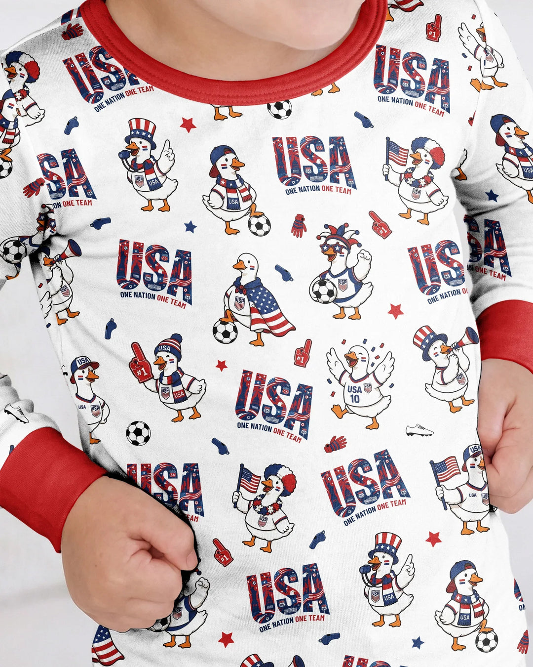 One Nation One Team Bamboo Two Piece Long Sleeve Pajama Set