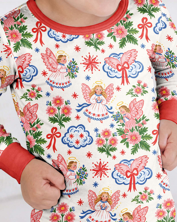 Angel Christmas Bamboo Two Piece Long Sleeve Pajama Set