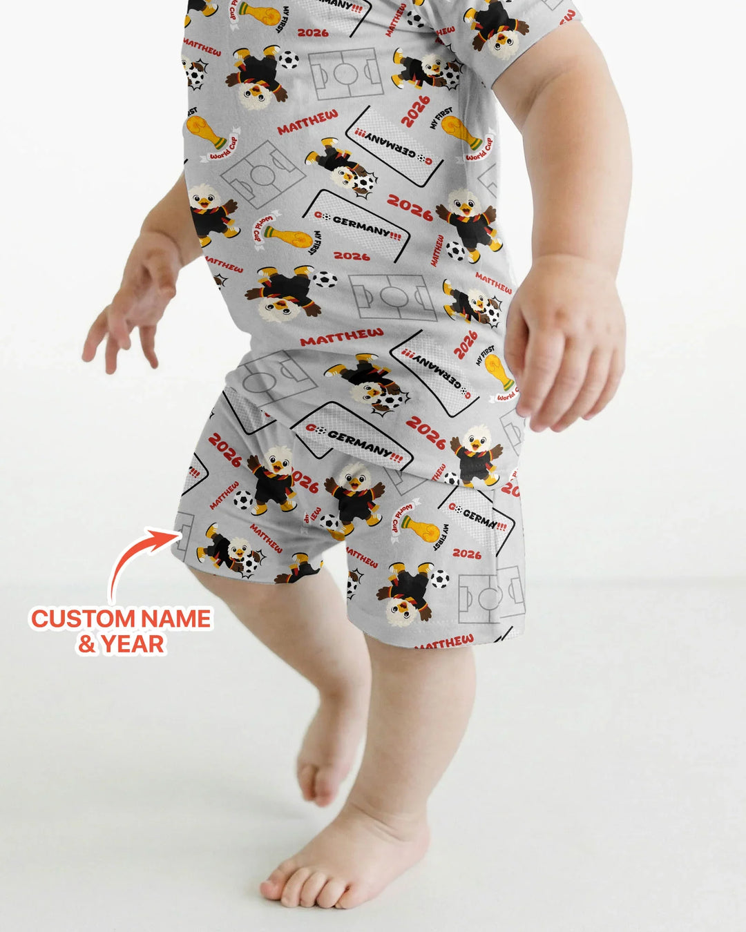 My First World Cup Bamboo Two Piece Short Sleeve Shorts Pajama Set