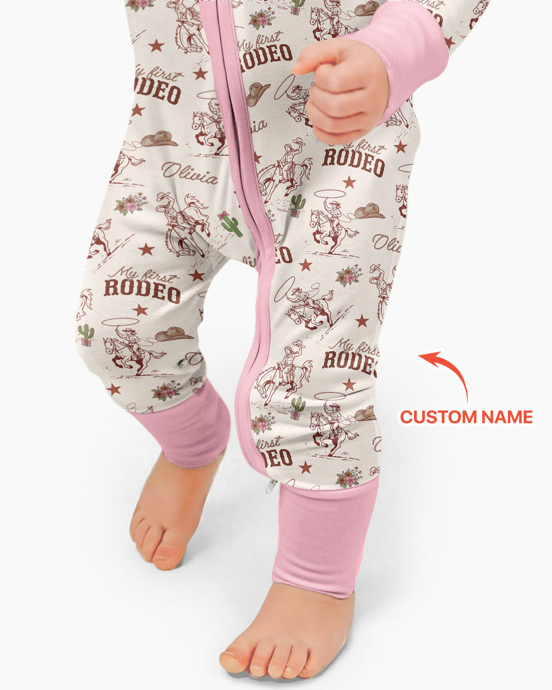Custom Name First Rodeo Family Matching Bamboo Convertible Zippy