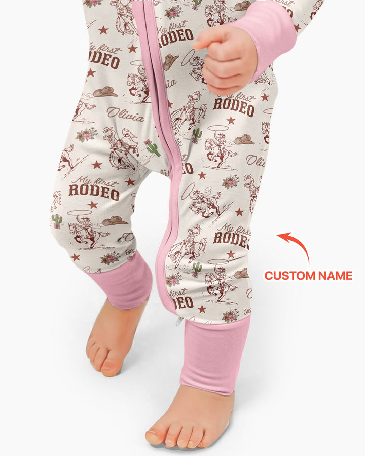 Custom Name First Rodeo Family Matching Bamboo Convertible Zippy