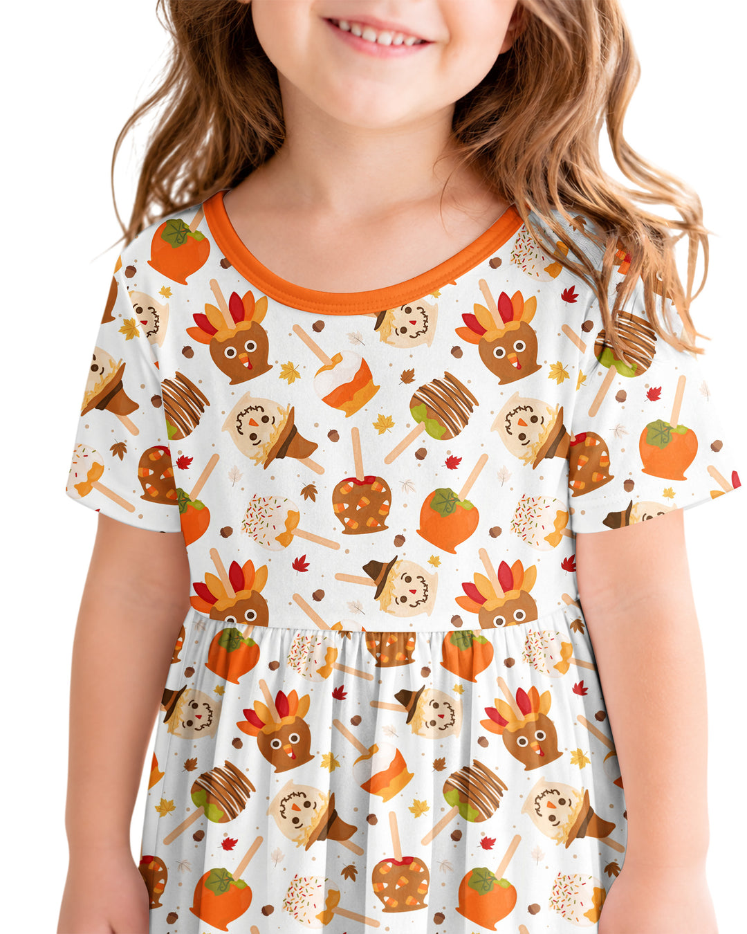 Fall Caramel Apple Family Matching Bamboo Twirl Dress
