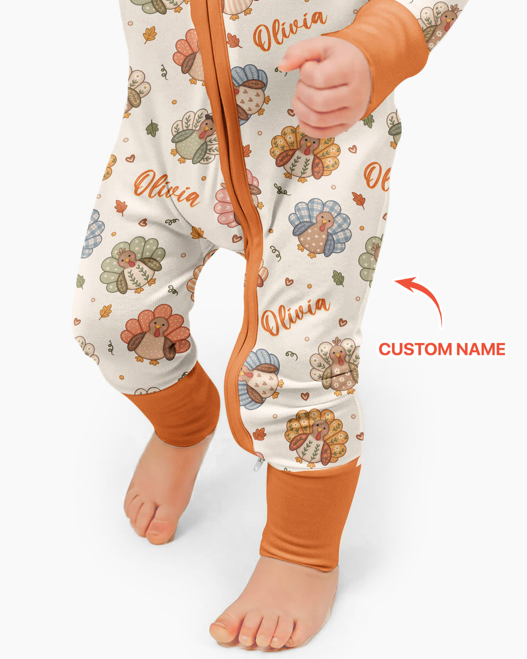 Custom Name Boho Turkey Bamboo Convertible Zippy