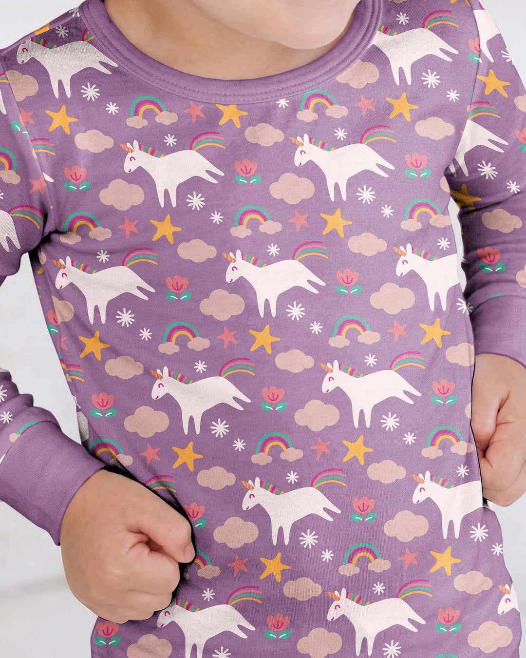 Purple Unicorns Bamboo Two Piece Pyjamas Set