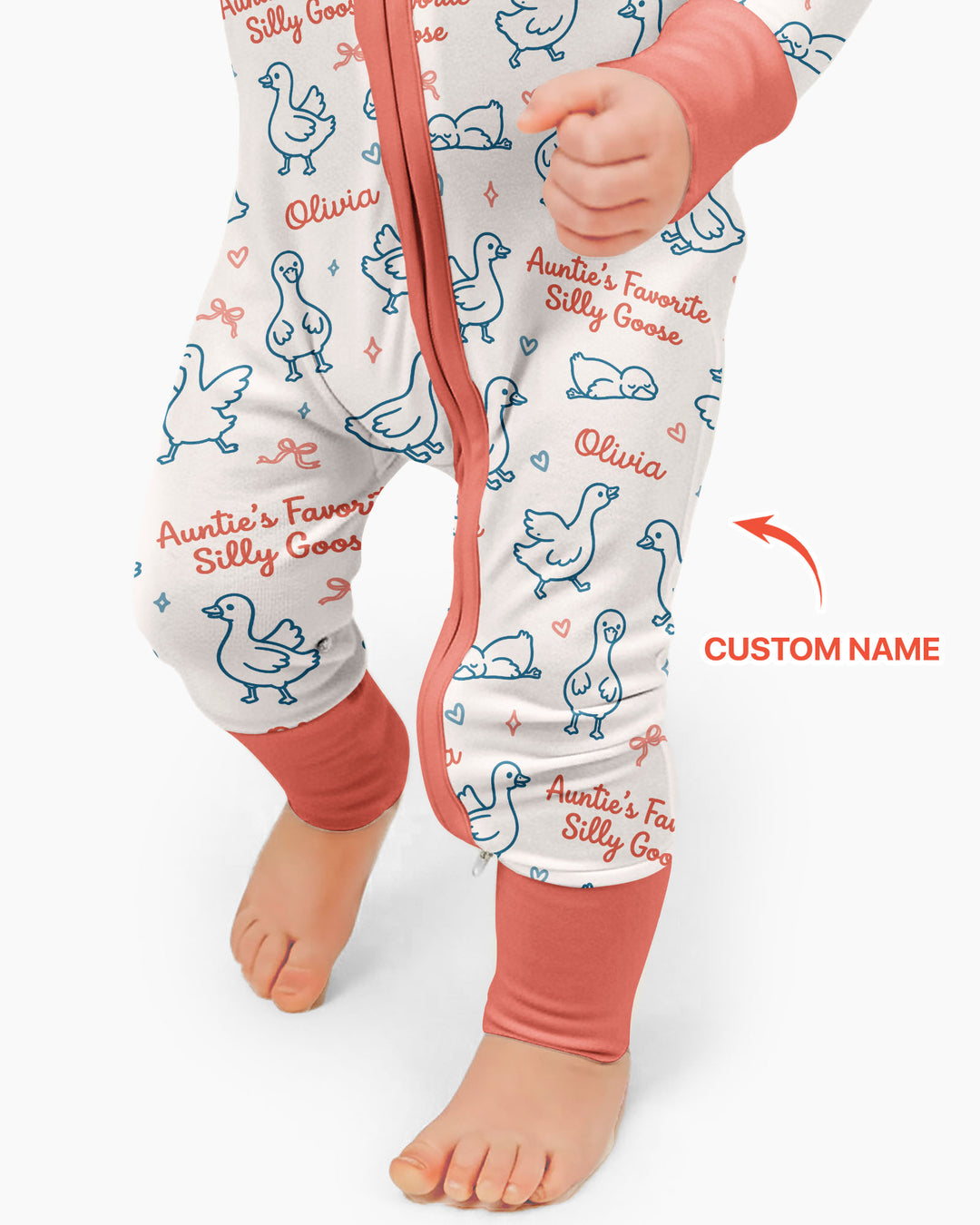 Custom Name Auntie's Favorite Silly Goose Bamboo Convertible Zippy